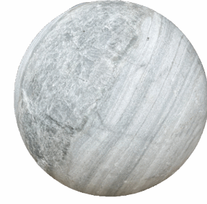Sphère blanc veiné gris